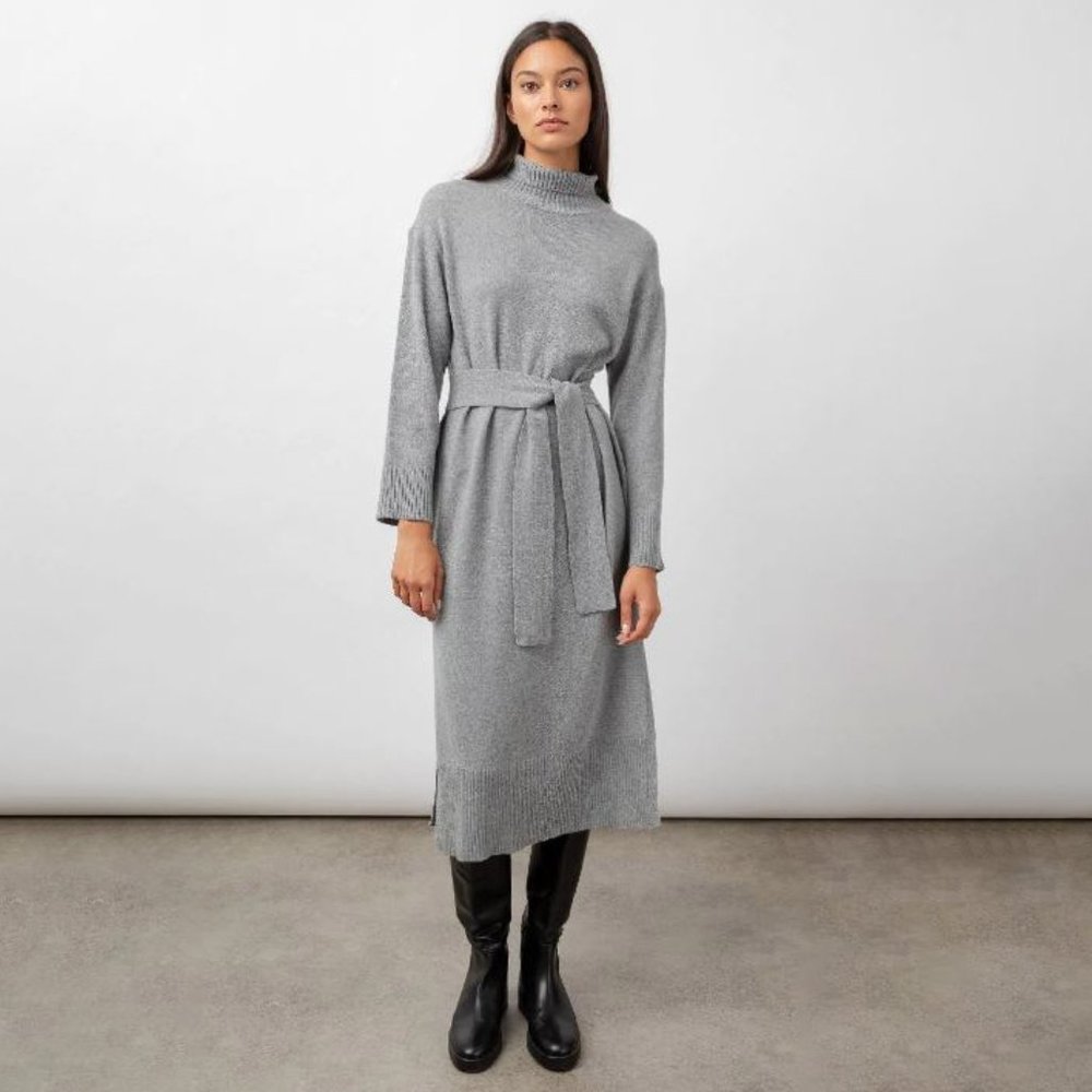 NWOT RAILS Mila Turtleneck Sweater Dress Heather Grey XS